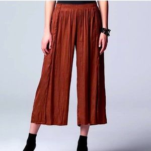 Simply Vera Vera Wang Rust Color Soft Crinkle Gaucho Style Pant XL or Size 14W